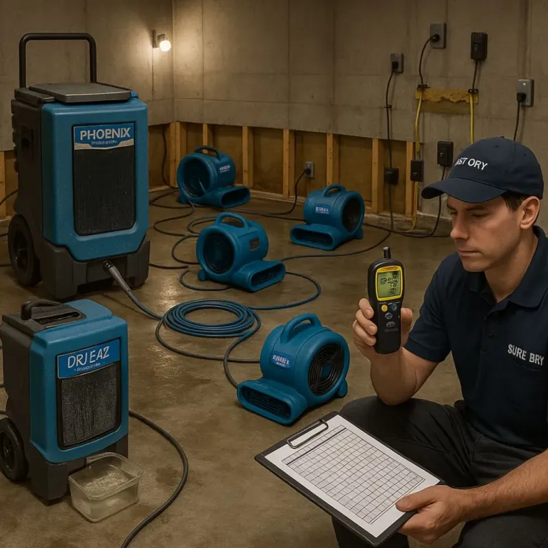 Structural Drying and Dehumidification process in Cedar Rapids, IA